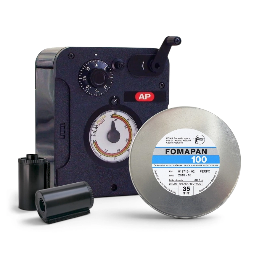 AP Bulk loader + Fomapan 100 Bulk film + 5db filmkazetta